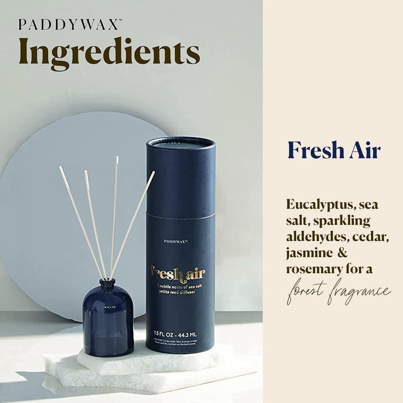 Paddywax Candles Petite Collection, Reed Diffuser for Home Use, Navy - Fresh Air - Image 2